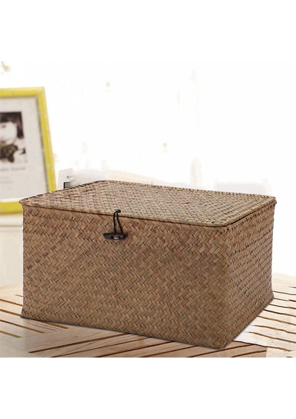 El Yapımı Hasır Dokuma Kapaklı Saklama Sepeti Deniz Çayırı(M) (Yurt Dışından) fiyatları