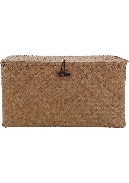 El Yapımı Hasır Dokuma Kapaklı Saklama Sepeti Deniz Çayırı(M) (Yurt Dışından) fırsatları