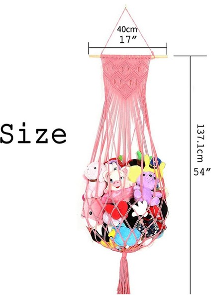 Doldurulmuş Hayvan Depolama Ağı/oyuncak Peluş Oyuncak Depolama Düzenleyici Pembe (Yurt Dışından) fiyatları