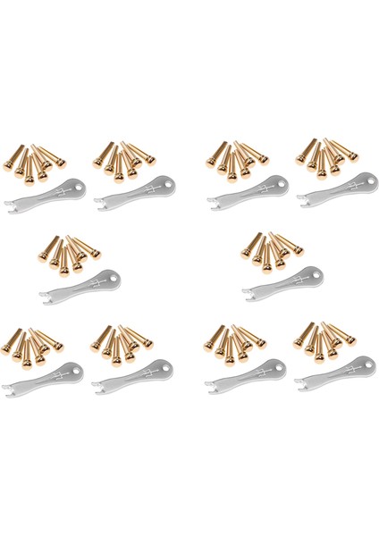 Gitar Köprü Pimleri 60 Adet Pirinç Endpin Akustik Gitar Için Gitar Köprüsü Pin Çektirme ile (Yurt Dışından)