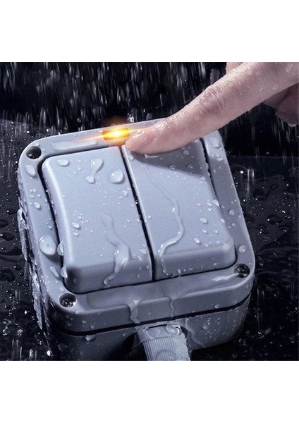 IP66 Duvar Elektrik Anahtarı 220V Işık Açık Kapalı Güvenlik Butonu (B) (Yurt Dışından)