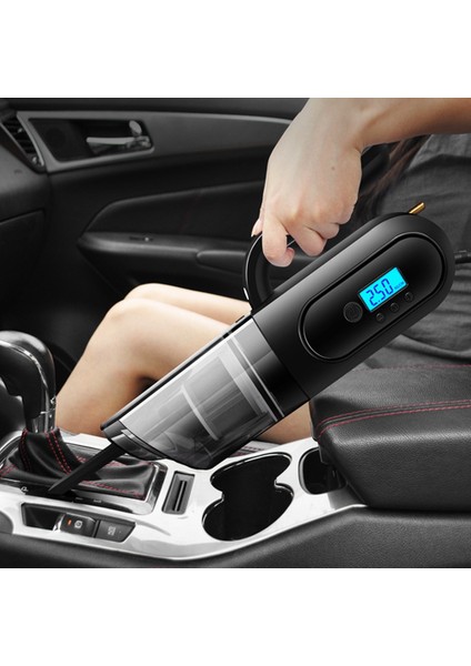 4'ü 1 Arada 250W 25000PA LED Işıklı El Süpürgesi Güçlü Elektrikli Süpürge Oto Araba Için Islak ve Kuru Kullanım Ev-Siyah (Yurt Dışından) fiyatları