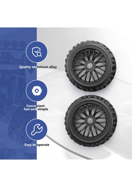 4 Adet Rc Buggy Tekerlekler ve Lastikler, Altıgen 17MM Jantlar 1/8 Ölçekli (Yurt Dışından)