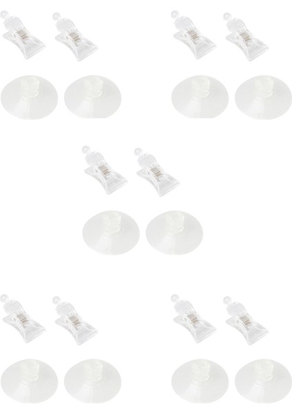 10 Adet 47MM Şeffaf Plastik Duvar Vantuz Klip Kelepçesi (Yurt Dışından)