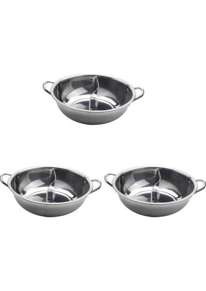 3 Adet 28 cm Güveç Ikiz Bölünmüş Paslanmaz Çelik 28 cm Tencere Güveç Çizgili Uyumlu Çorba Stok Tencere Ev Mutfak (Yurt Dışından)