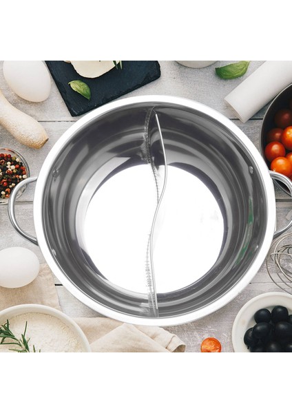 3 Adet 28 cm Güveç Ikiz Bölünmüş Paslanmaz Çelik 28 cm Tencere Güveç Çizgili Uyumlu Çorba Stok Tencere Ev Mutfak (Yurt Dışından)