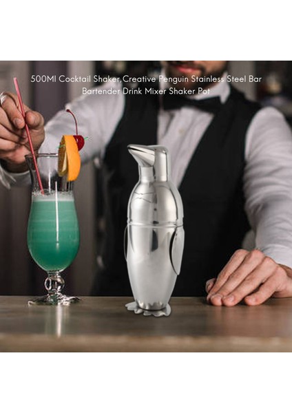 500 ml Kokteyl Shaker, Yaratıcı Penguen Paslanmaz Çelik Bar Barmen Içecek Mikser Shaker Pot, Şarap Şişesi, Şarap Aksesuarları (Yurt Dışından) fırsatları