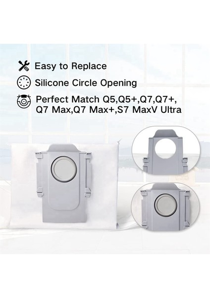 S7 Maxv Ultra Q5+ + Max+ T8 Elektrikli Süpürge Yedek Parçaları Için 24X Toz Torbası Toplayıcı Setleri (Yurt Dışından)