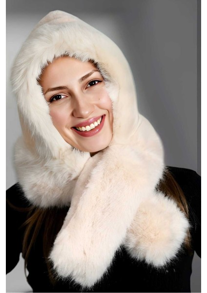 Kadın Boyun Bağlamalı Atkılı Yumuşak Peluş Şapka modelleri