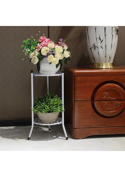 2x Iki Katmanlı Zarif Metal Bitki Stand Rafı Saksı Bitki Tutucu Modern Uzun Bitki Pot Kapalı Açık Dekor Için Standları A (Yurt Dışından) fiyatları