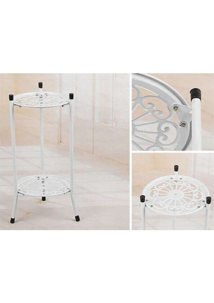 2x Iki Katmanlı Zarif Metal Bitki Stand Rafı Saksı Bitki Tutucu Modern Uzun Bitki Pot Kapalı Açık Dekor Için Standları A (Yurt Dışından) fırsatları