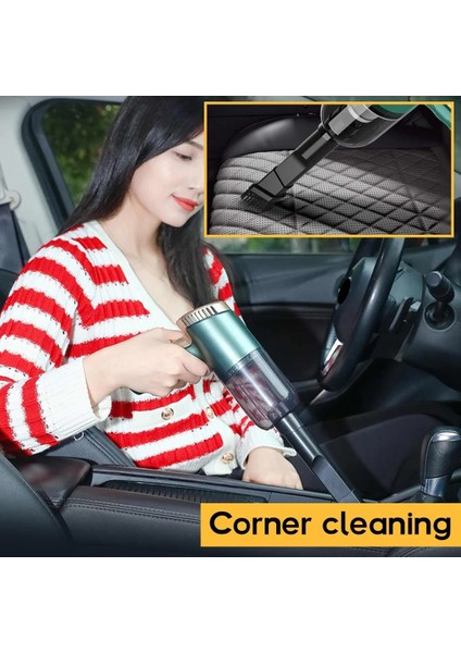 120W 7000PA Kablolu Fiş Araba Elektrikli Süpürge El Otomatik Vakum Ev ve Araba Çift Kullanımlı Mini Elektrikli Süpürge Beyaz (Yurt Dışından)