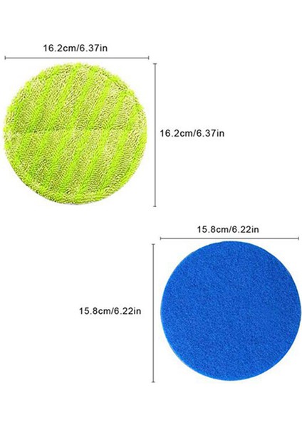 2 Takım Ad-Yedek Ped Akülü Elektrikli Döner Paspas Süpürgesi Kablosuz Elektrikli Döner Paspas Yedek Scrubber Pad (Yurt Dışından)