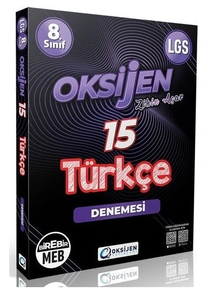 Oksijen Yayınları 8. Sınıf LGS Türkçe 15 Deneme