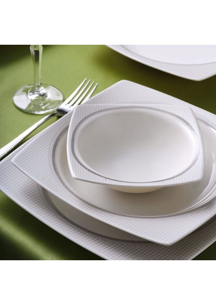 Caroline 12 Kişilik 85 Parça Kare Yemek Takımı 6565 fırsatları