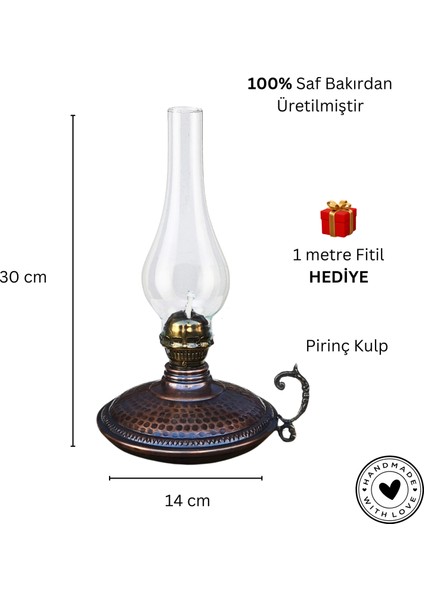 Bakır Gaz Lambası Eskitme Büyük Boy El Yapımı Bakır Kandil fiyatları