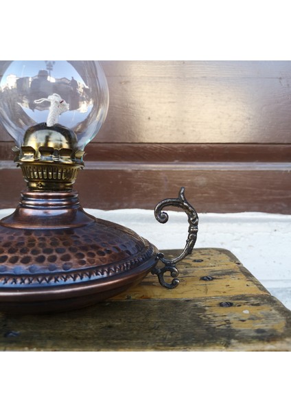 Bakır Gaz Lambası Eskitme Büyük Boy El Yapımı Bakır Kandil modelleri