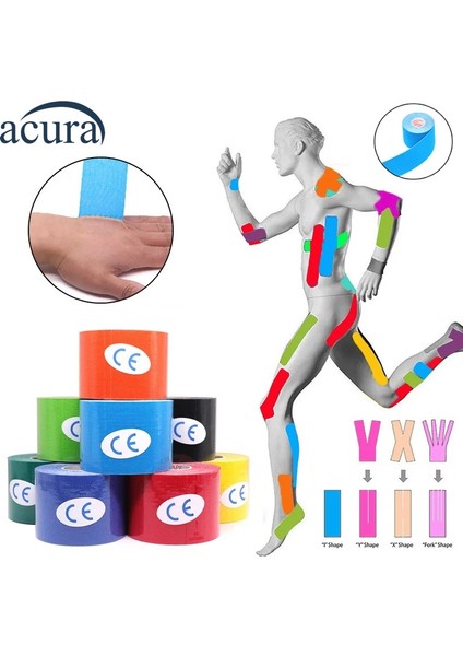 AC-150 Yüz & Vücut Uyumlu Hipoalerjenik Kinesio Tape 5m x 5cm