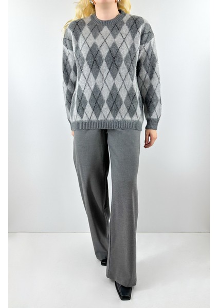 Baklava Desenli Yünlü Kazak modelleri