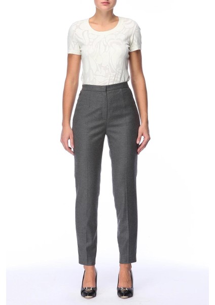 Yüksek Bel Klasik Yün ve Kaşmir Pantolon