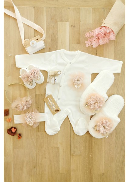 Lohusa Anne ve Bebek Terlik Taç Seti Takım 4903 STL4533