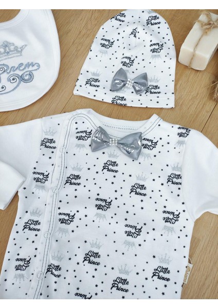 Erkek Bebek 4 Lü Hastane Çıkışı Gri Zıbın Seti STL5123 fiyatları