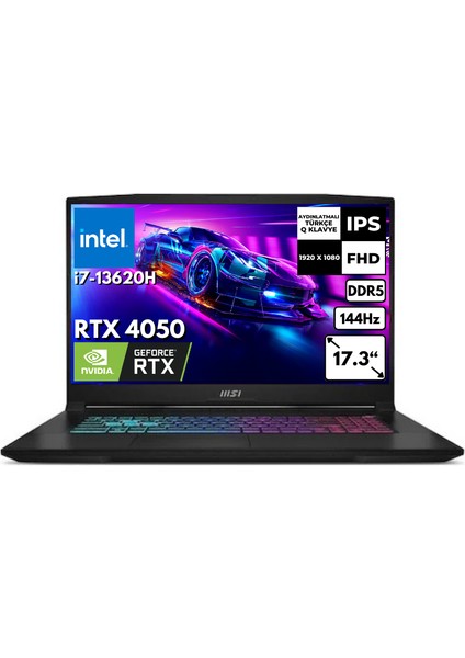 Msı Katana 17 I7-13620H 48 -Gbddr5 512 GB SSD 6gb RTX4050 144Hz Fhd 17.3" Freedos Taşınabilir Bilgisayar B13VEK-1036XTR BT11