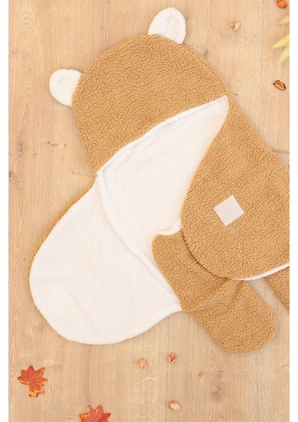 Kız Erkek Bebek Kahverengi Peluş Lüks Anakucağı Kundak STL6786 fiyatları