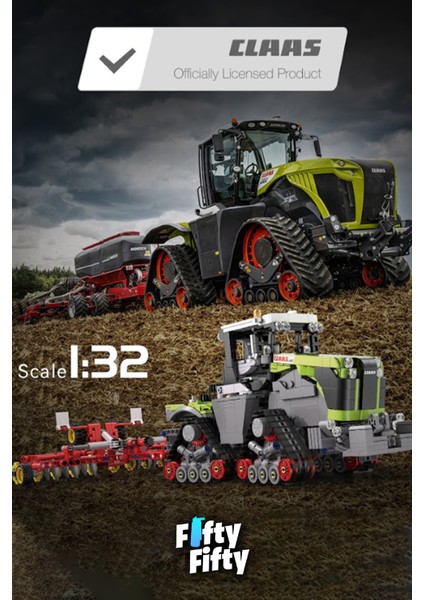 Cada Claas Xerıon 5000 -C65012W (1336 Parça) Profesyonel Oyuncak Yapım Seti