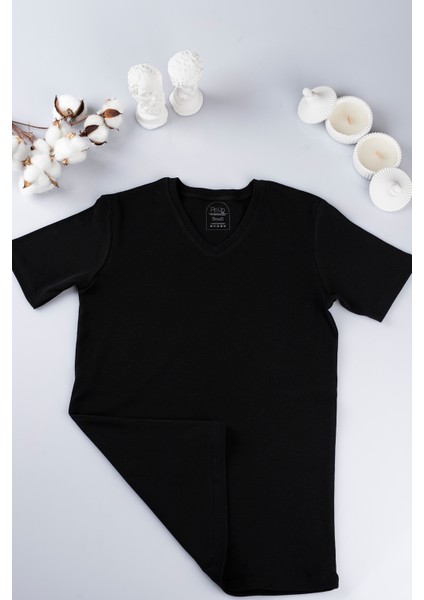 Pamuklu Kısa Kollu V Yaka T-Shirt/fanila
