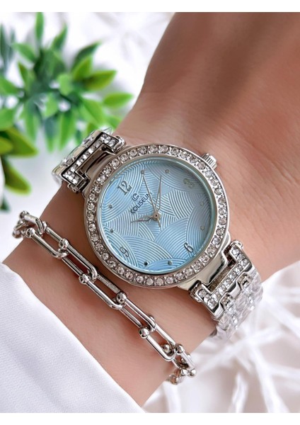 Özel Tasarım Vintage Seri Kadın Kol Saati+ Bileklik Hediyeli CL1000.MT.LL0