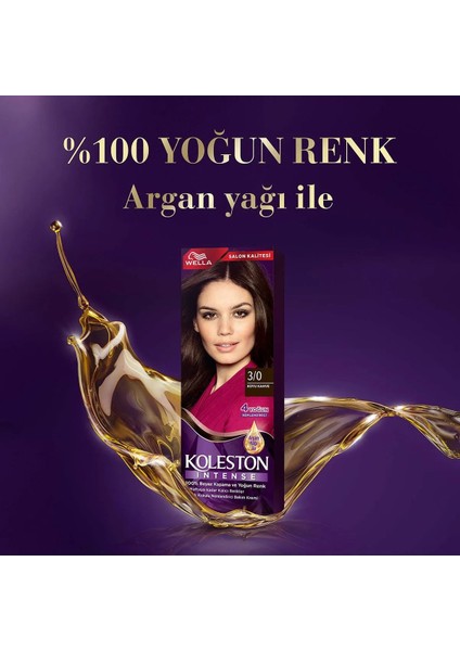 Toptanbulurum Koleston Intense Saç Boyası 3/0 Koyu Kahve - Salon Kalitesi