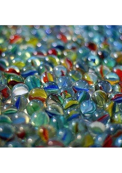 50 Adet Karışık Renk Cam Misket Bilye Oyuncak Cam Bilya Gülle