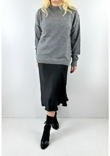 Gri Bisiklet Yaka Kazak