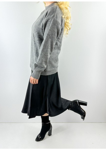 Gri Bisiklet Yaka Kazak fiyatları