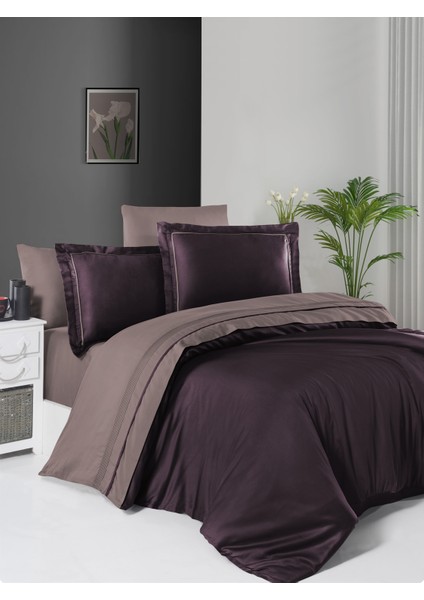 Firstchoice Purple&lilac - Deluxe Saten Çift Kişilik Nevresim Takımı