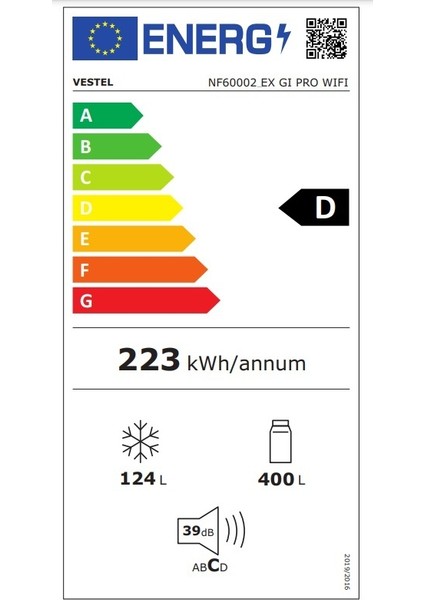 NF60002 Ex Gı Pro Wıfı 523 Lt No-Frost Buzdolabı