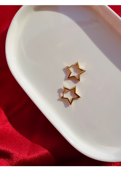 Yıldız Gold Klipsli Çelik Küpe modelleri