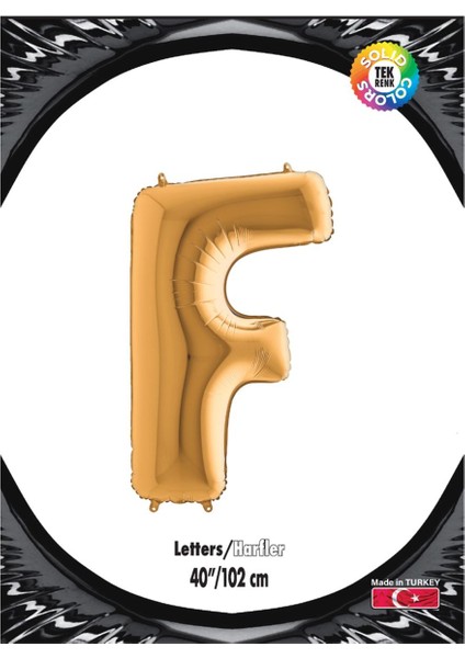 F Harf Altın Folyo Balon 40"
