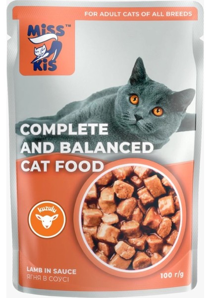 Miss Kis Premium Pouch Kuzulu Yetişkin Kedi Konservesi 100 gr