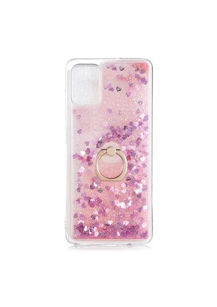 Samsung Galaxy A51 Kılıf Sulu Simli Akışkan Silikon