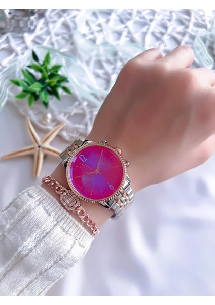 Welder Kasa Renkli Cam Vintage Seri Kadın Kol Saati+ Bileklik WDR.10L01.L3 fiyatları
