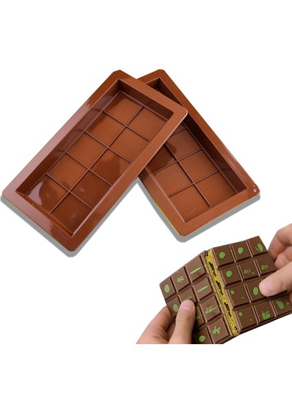 Dubai Çikolatası Kalıbı 15-11 cm Çikolata Kalıbı 10 Bölmeli Bisküvi Kek Kalıbı