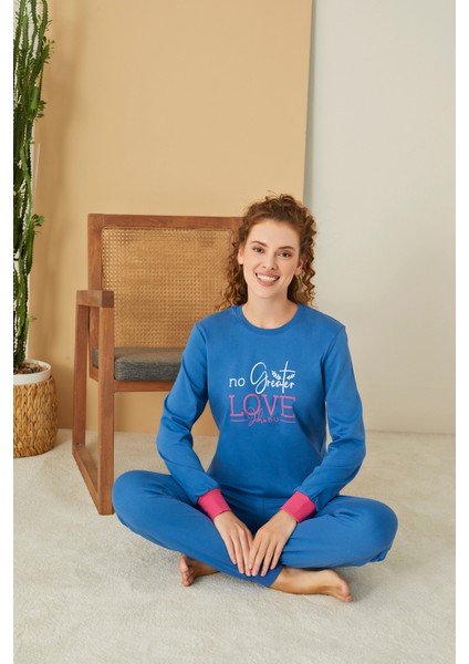 Baskı Detaylı Kadın Pijama Takımı 3105