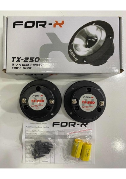 Forx TX-250 Tweeter 100WAT 50 Rms Iki Adet fiyatları