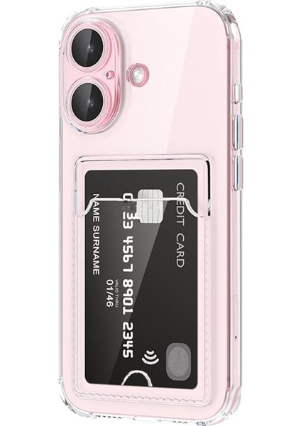 Apple iPhone 16 Uyumlu Kartlıklı Şeffaf Silikon Kılıf