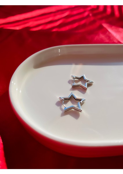 Yıldız Silver Klipsli Çelik Küpe modelleri