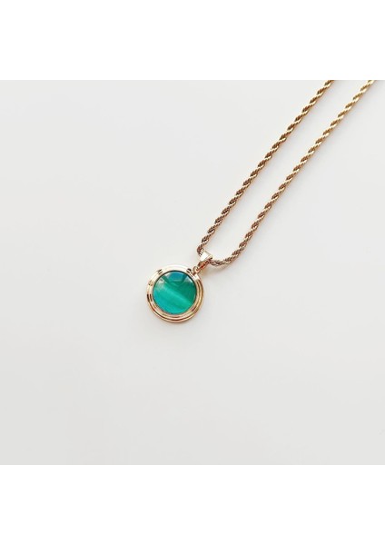 Merl Blue Steel Necklace | Çelik Kolye