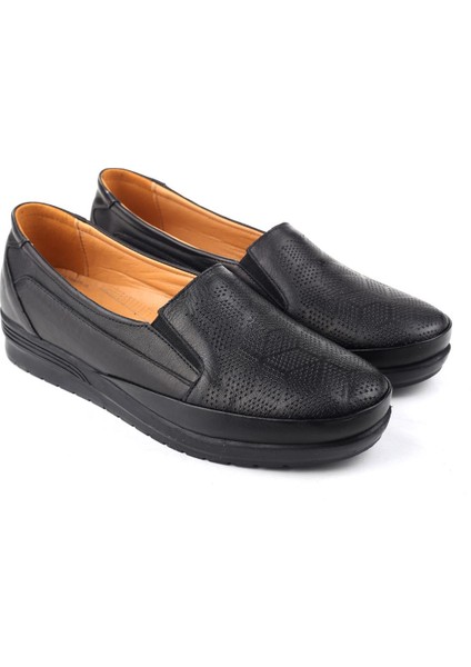 4112 Kadın Ortopedik Kauçuk Taban Deri Ayakkabı