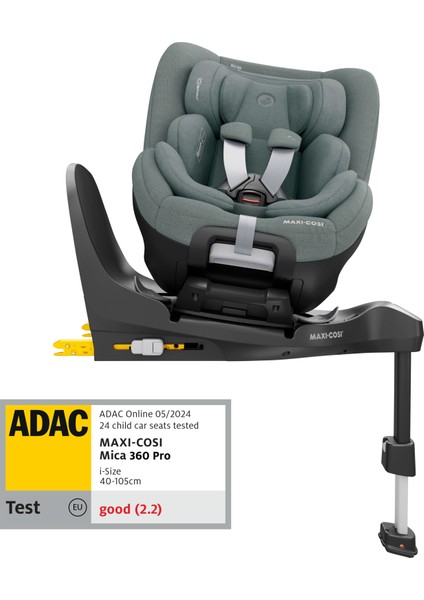 MaxiCosi Mica 360 Pro İSize Dünyanın İlk Kızaklı, Araç Dışına Çıkabilen Adac'Lı İsofix'Li 360 Dönebilir Yatabilir 018 Kg Bebek Oto Koltuğu Authentic Grey